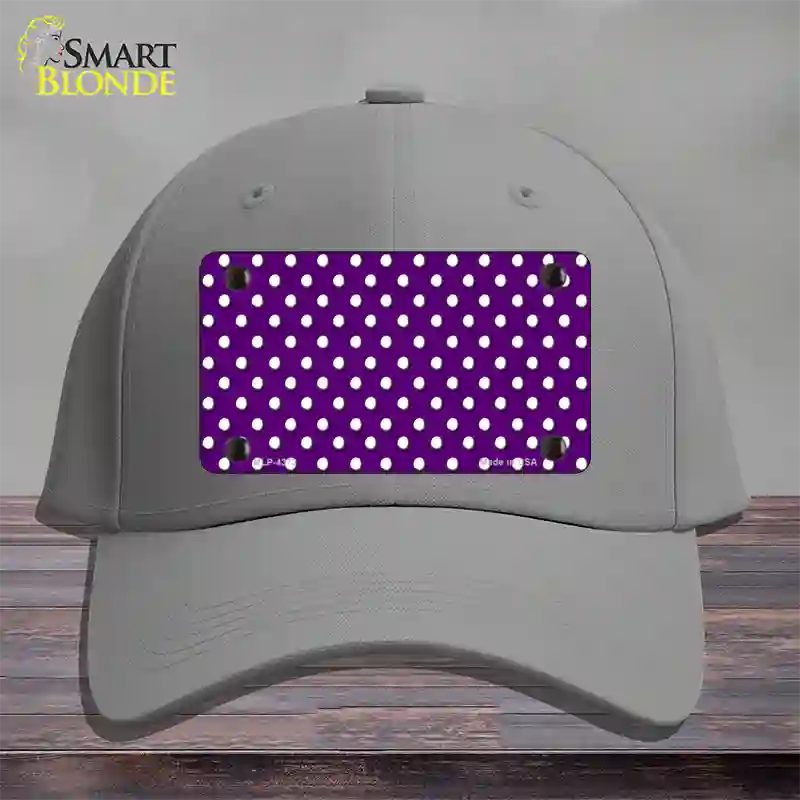 Purple Polka Dot Novelty License Plate Hat Cotton / Gray