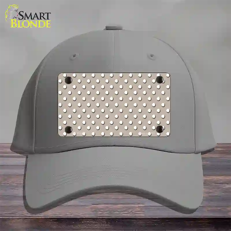 Tan Polka Dot Novelty License Plate Hat Cotton / Gray