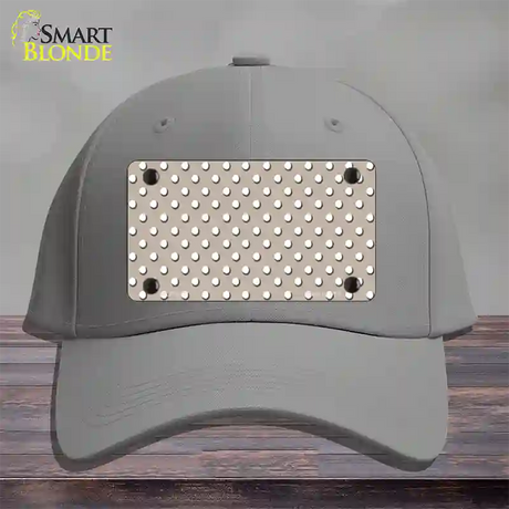 Tan Polka Dot Novelty License Plate Hat Cotton / Gray