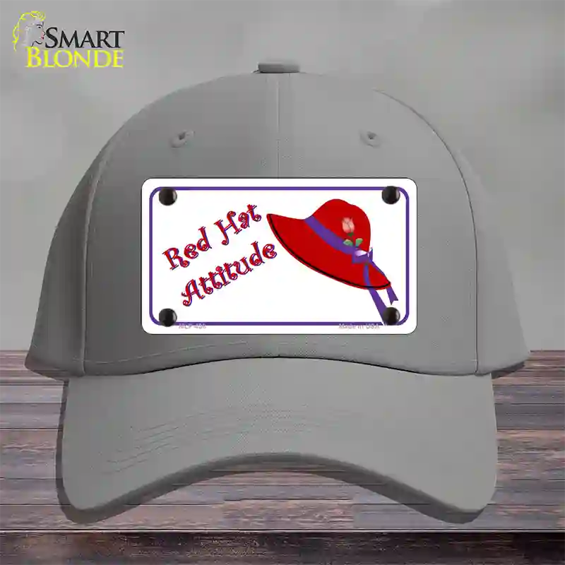 Red Hat Attitude Novelty License Plate Hat Cotton / Gray