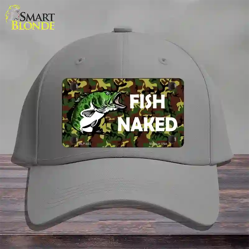 Fish Naked Novelty License Plate Hat Cotton / Gray