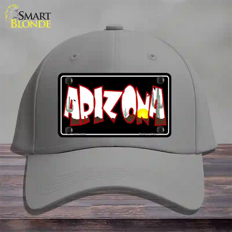 Arizona Black Novelty License Plate Hat Cotton / Gray