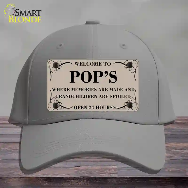 Welcome To Pops Novelty License Plate Hat Cotton / Gray