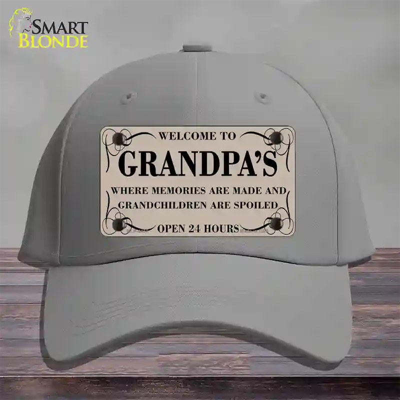 Welcome To Grandpas Novelty License Plate Hat Cotton / Gray