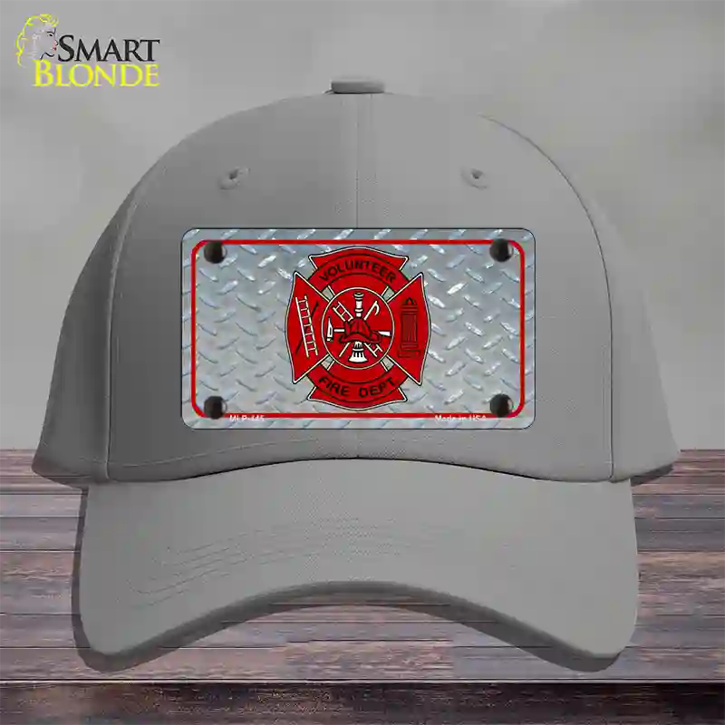 Volunteer Fire Dept Novelty License Plate Hat Cotton / Gray