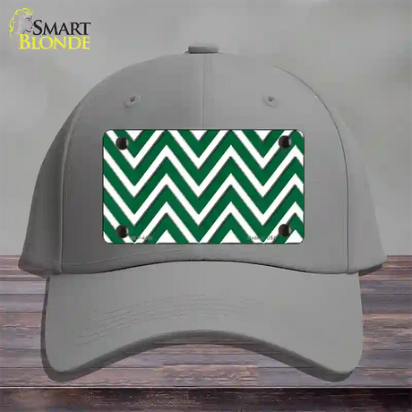 Green White Large Chevron Novelty License Plate Hat Cotton / Gray