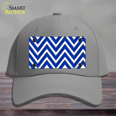 Blue White Large Chevron Novelty License Plate Hat Cotton / Gray