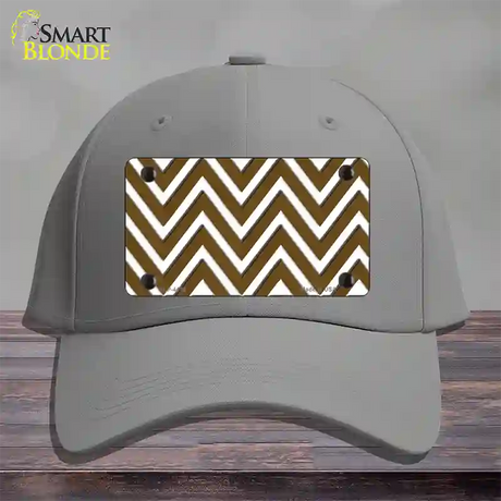 Brown White Large Chevron Novelty License Plate Hat Cotton / Gray