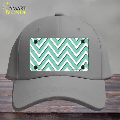 Mint White Large Chevron Novelty License Plate Hat Cotton / Gray