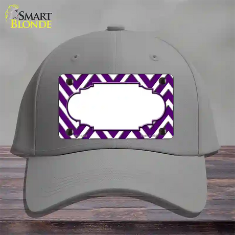 Purple White Large Chevron Center Scallop Novelty License Plate Hat Cotton / Gray