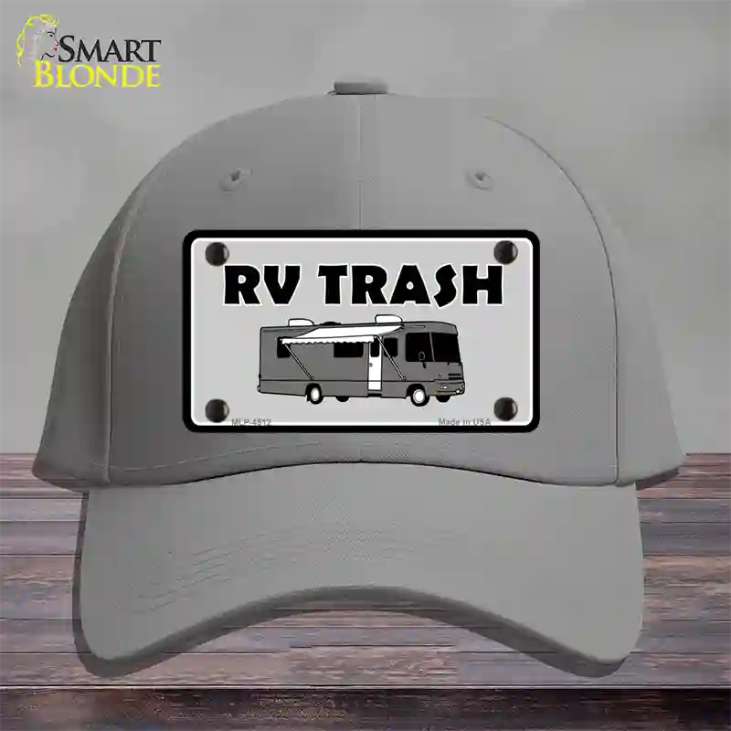 RV Trash Aluminum Automotive Novelty License Plate Hat Cotton / Gray