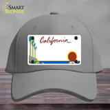 California Palm Trees State Blank Novelty License Plate Hat Cotton / Gray