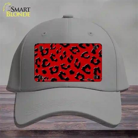 Red Black Cheetah Novelty License Plate Hat Cotton / Gray