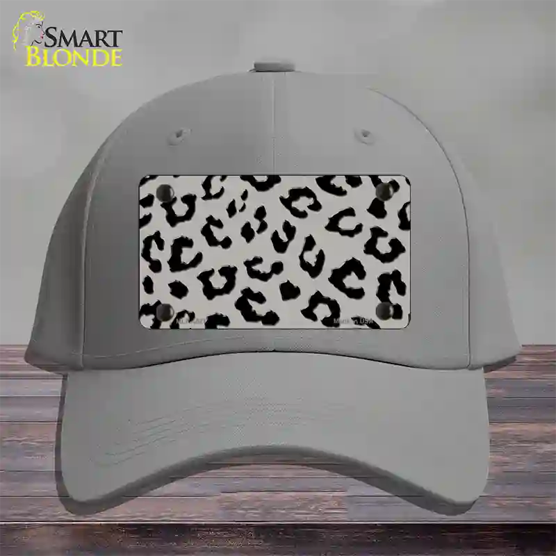 Grey Black Cheetah Novelty License Plate Hat Cotton / Gray