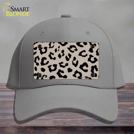 Tan Black Cheetah Novelty License Plate Hat Cotton / Gray