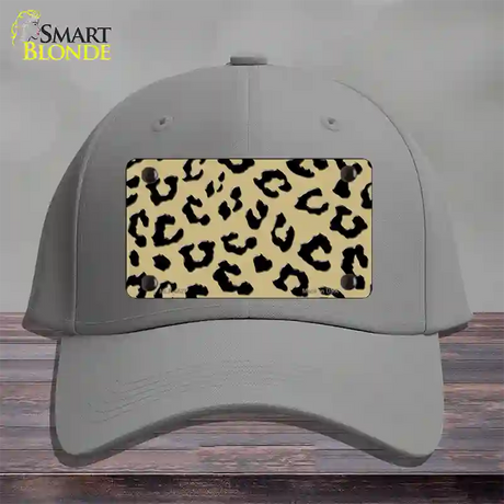 Gold Black Cheetah Novelty License Plate Hat Cotton / Gray