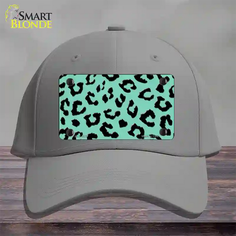 Mint Black Cheetah Novelty License Plate Hat Cotton / Gray