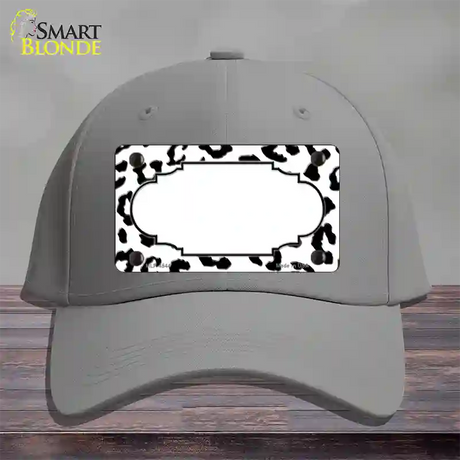 White Black Cheetah Scallop Novelty License Plate Hat Cotton / Gray