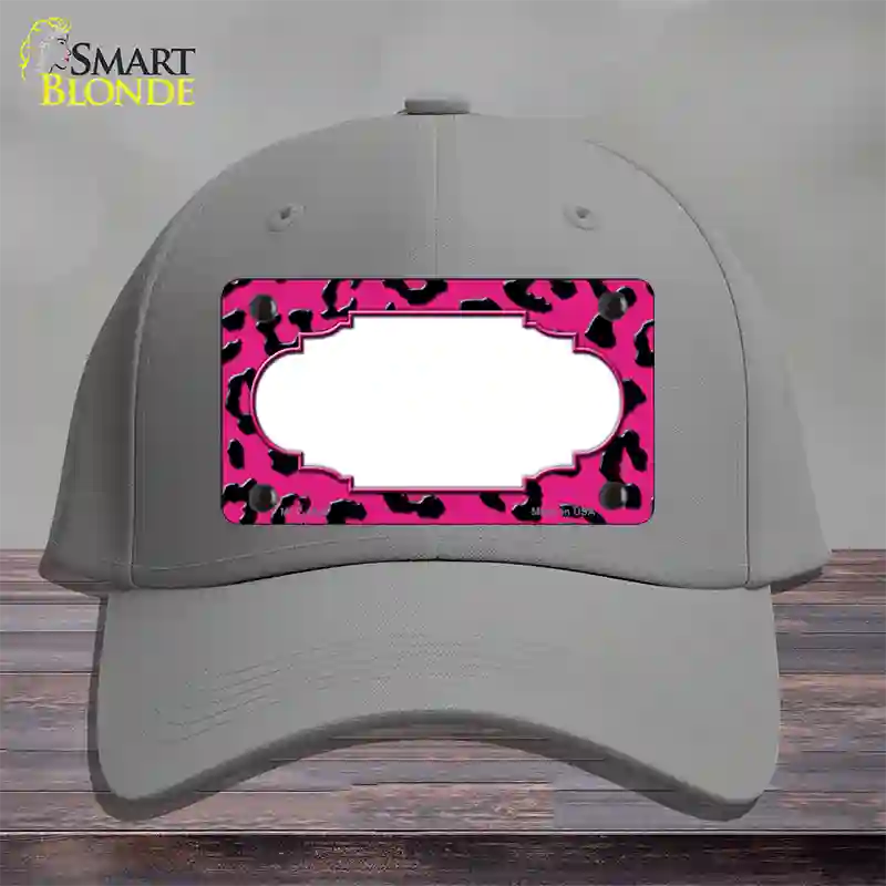 Pink Black Cheetah Scallop Novelty License Plate Hat Cotton / Gray