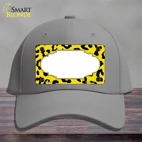 Yellow Black Cheetah Scallop Novelty License Plate Hat Cotton / Gray