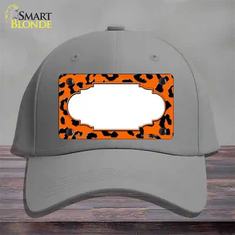 Orange Black Cheetah Scallop Novelty License Plate Hat Cotton / Gray