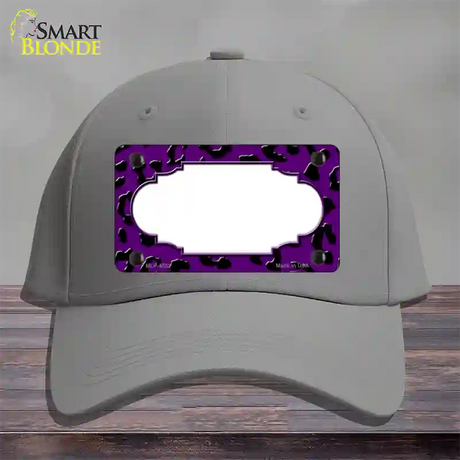 Purple Black Cheetah Scallop Novelty License Plate Hat Cotton / Gray