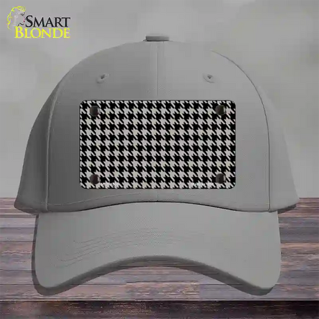 Grey Black Houndstooth Novelty License Plate Hat Cotton / Gray