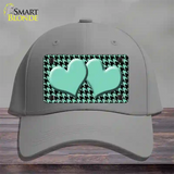 Mint Black Houndstooth Mint Center Hearts Novelty License Plate Hat Cotton / Gray