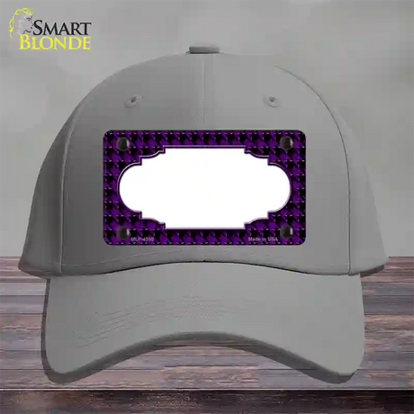 Purple Black Houndstooth Scallop Center Novelty License Plate Hat Cotton / Gray