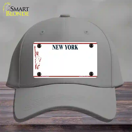 New York State Blank Novelty License Plate Hat Cotton / Gray