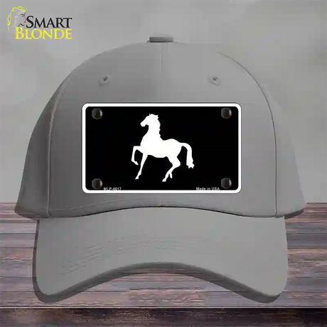 Horse Prancing Novelty License Plate Hat Cotton / Gray