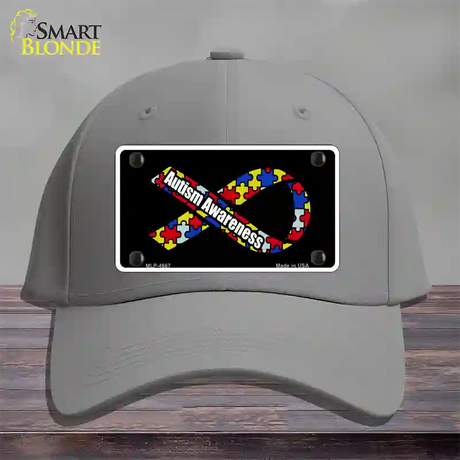 Autism Awareness Ribbon Novelty License Plate Hat Cotton / Gray