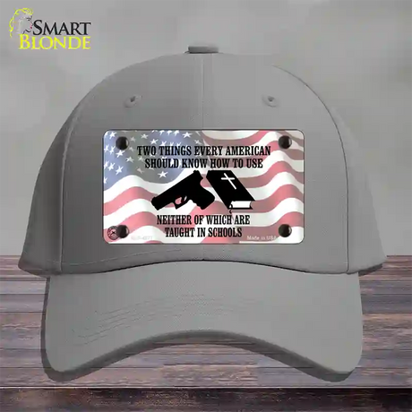 Every American Should Know Novelty License Plate Hat Cotton / Gray