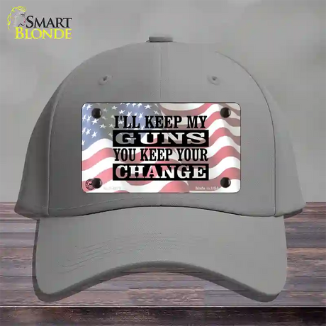 Ill Keep My Guns Novelty License Plate Hat Cotton / Gray