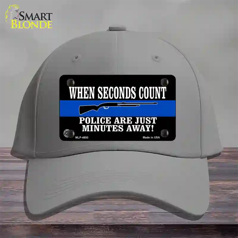 Police Are Just Minutes Away Novelty License Plate Hat Cotton / Gray