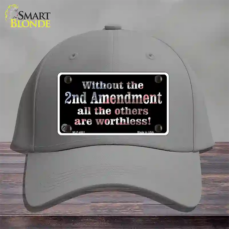 Without 2nd Amendment Novelty License Plate Hat Cotton / Gray