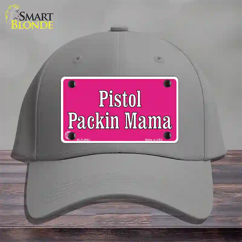 Pistol Packin Mama Novelty License Plate Hat Cotton / Gray