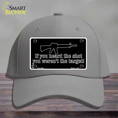 Heard The Shot Novelty License Plate Hat Cotton / Gray