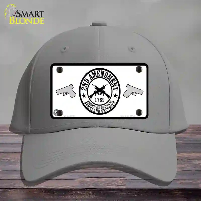 2nd Amendment Novelty License Plate Hat Cotton / Gray