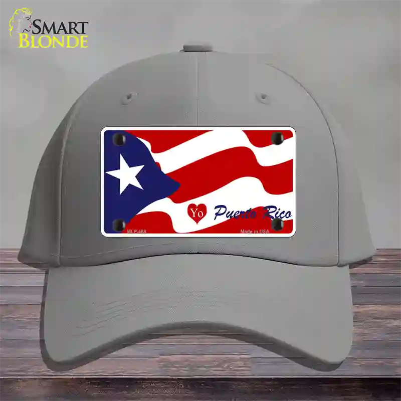 I Love Puerto Rico Novelty License Plate Hat Cotton / Gray