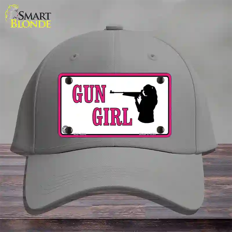 Gun Girl Novelty License Plate Hat Cotton / Gray