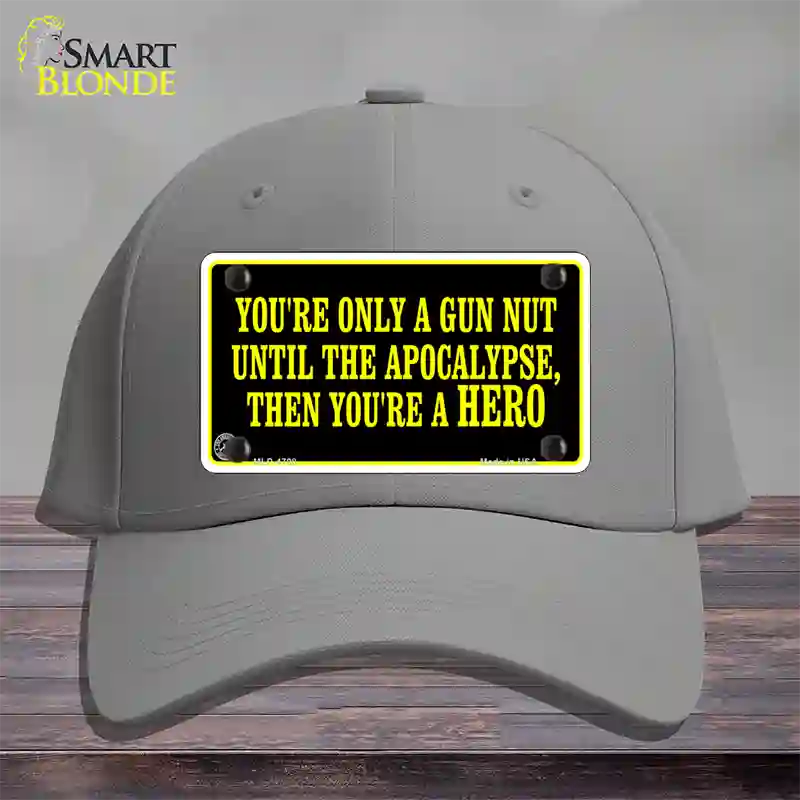 Gun Nut Novelty License Plate Hat Cotton / Gray