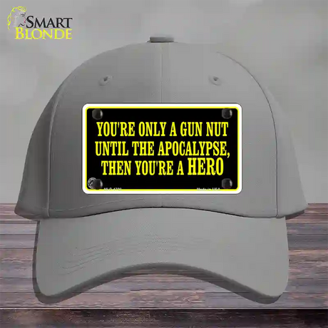 Gun Nut Novelty License Plate Hat Cotton / Gray