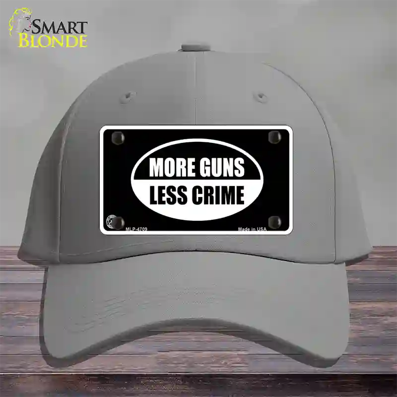 More Guns Less Crime Novelty License Plate Hat Cotton / Gray