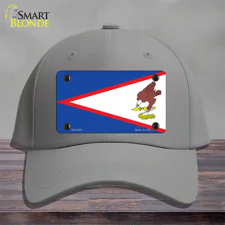 American Samoa Flag Novelty License Plate Hat Cotton / Gray