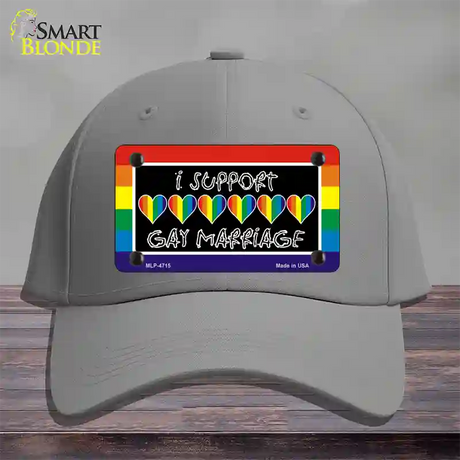 Support Gay Marriage Novelty License Plate Hat Cotton / Gray