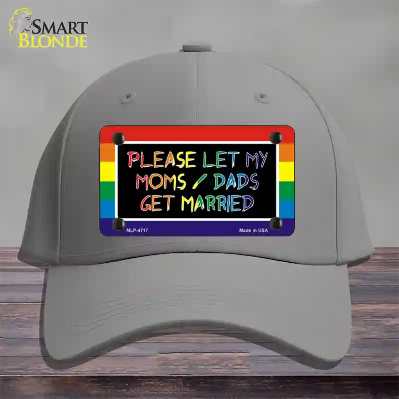 Please Let My Moms And Dads Novelty License Plate Hat Cotton / Gray