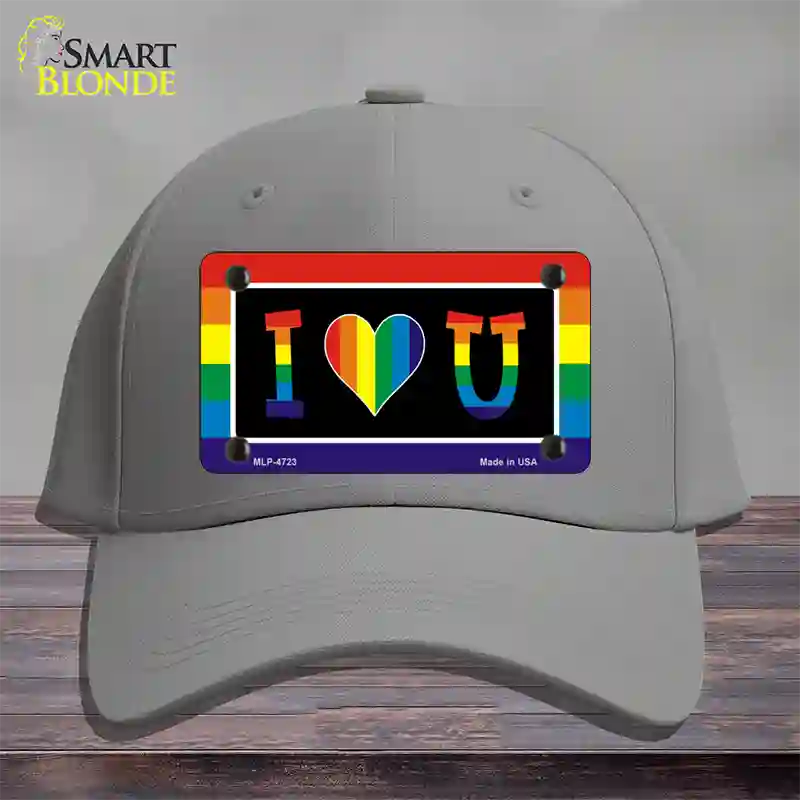 I Love U Novelty License Plate Hat Cotton / Gray