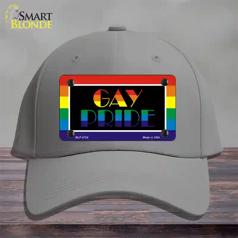 Gay Pride Novelty License Plate Hat Cotton / Gray