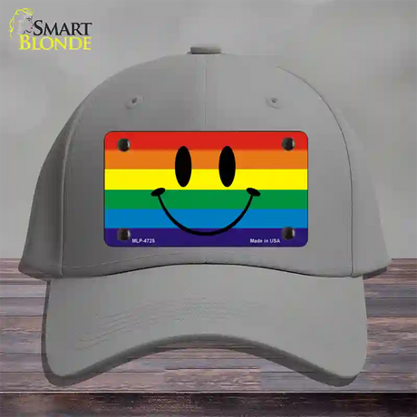 Smiley Face Novelty License Plate Hat Cotton / Gray